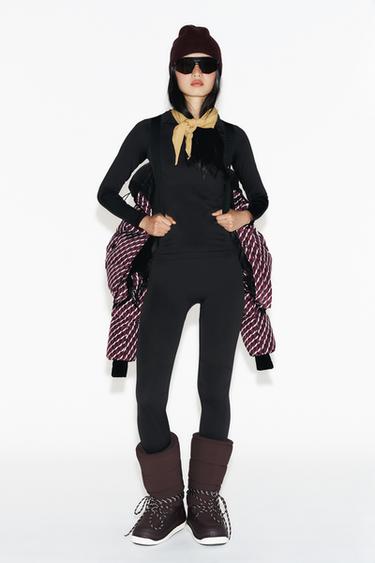 WATER-RESISTANT WINDPROOF DOWN JACKET RECCO® TECHNOLOGY SKI COLLECTION - Burgundy by Zara