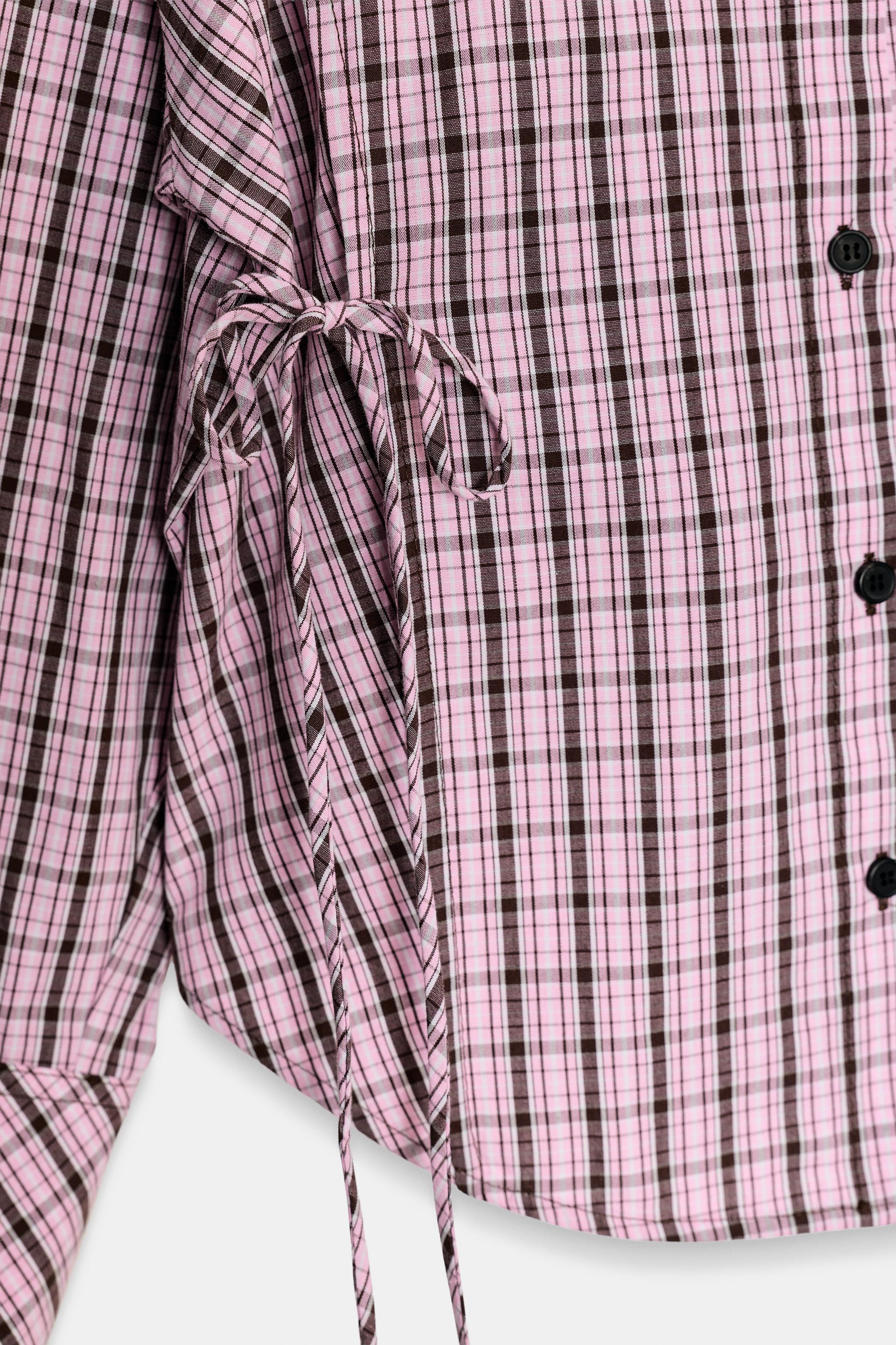 MULTI-POSITIONAL PLAID SHIRT