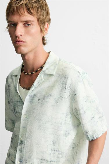 CHEMISE À IMPRIMÉ ABSTRAIT - Verdâtre de Zara - Image 4