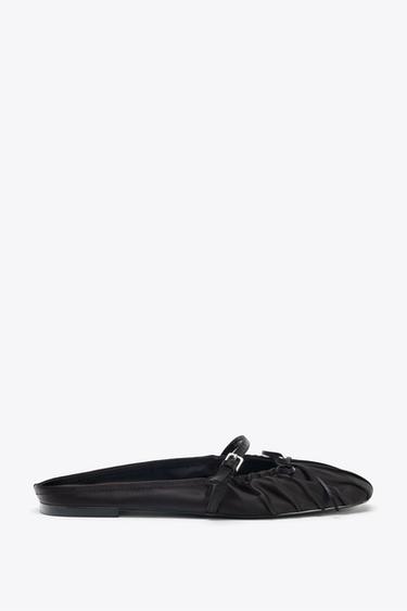 NYLON MULE BALLERINAS - Black by Zara