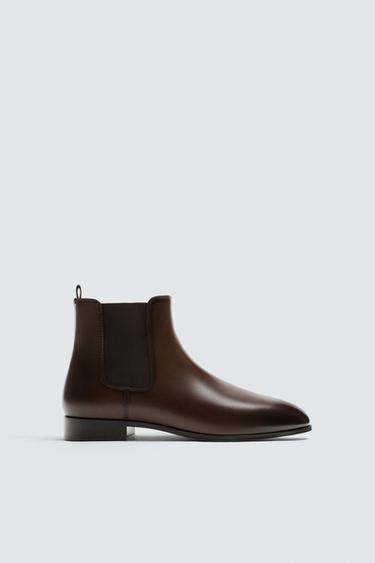 CHELSEA BOOTS WITH POINTED TOE - Brown by Zara