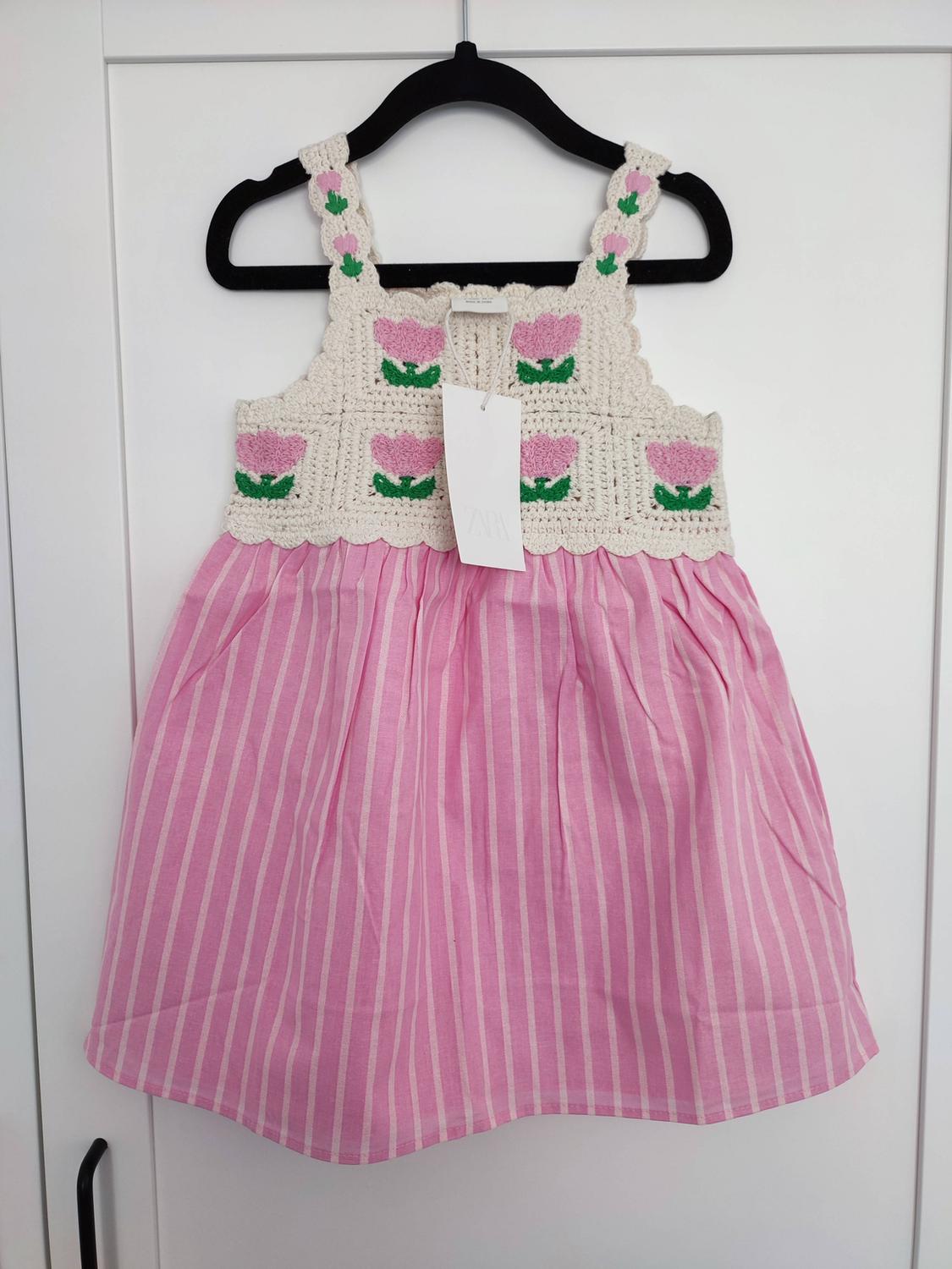 FLORAL CROCHET KNIT DRESS - Image 4