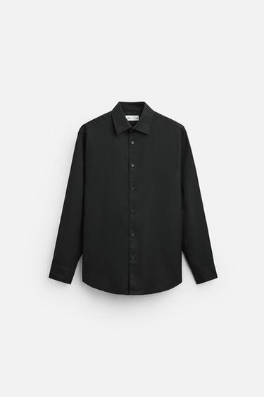 Zara EASY CARE TEXTURED SHIRT - Black