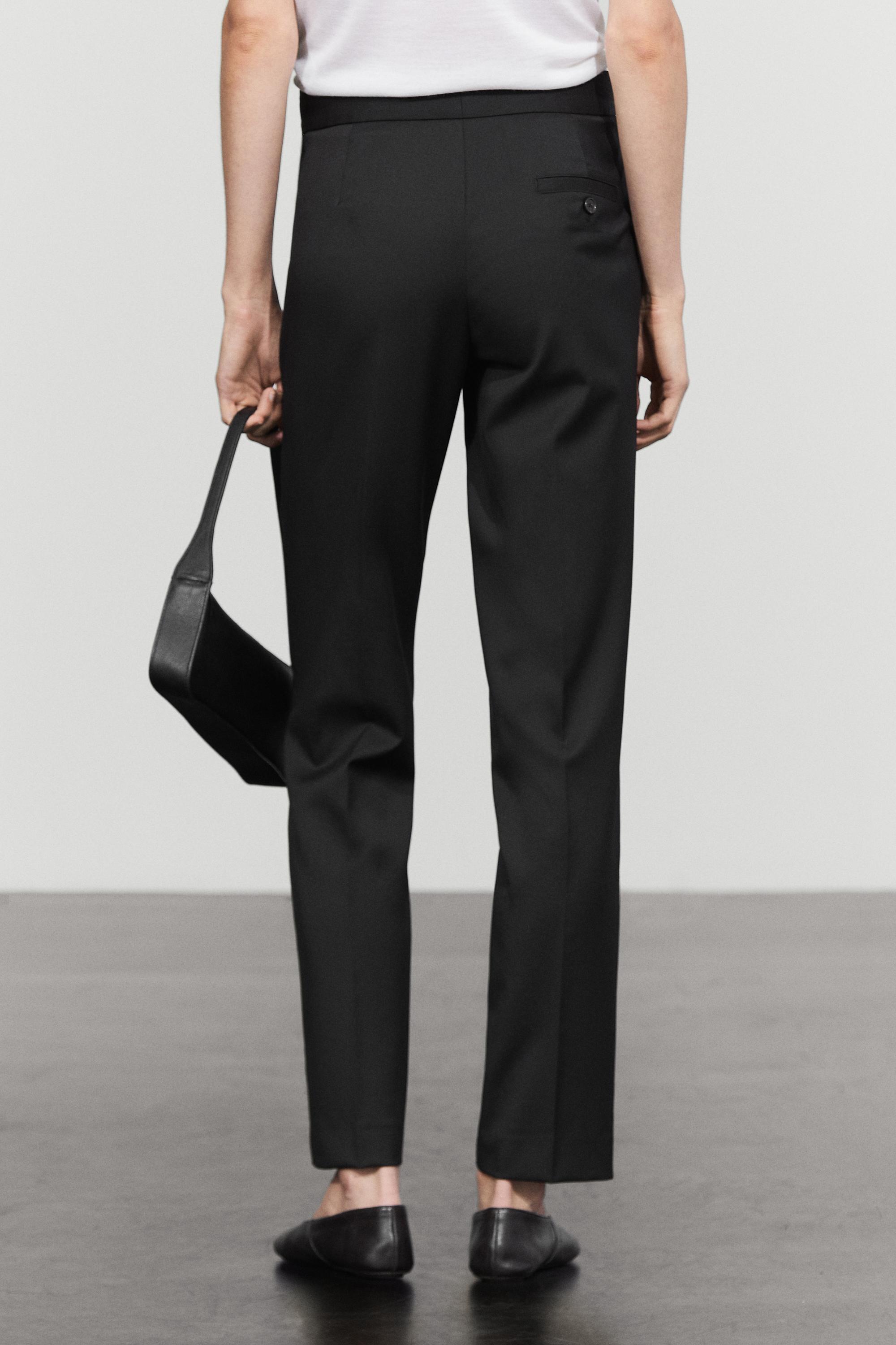 100% cool wool straight fit trousers