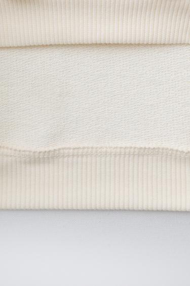 CROCHET PETER PAN COLLAR SWEATSHIRT - Ecru by Zara - Image 3