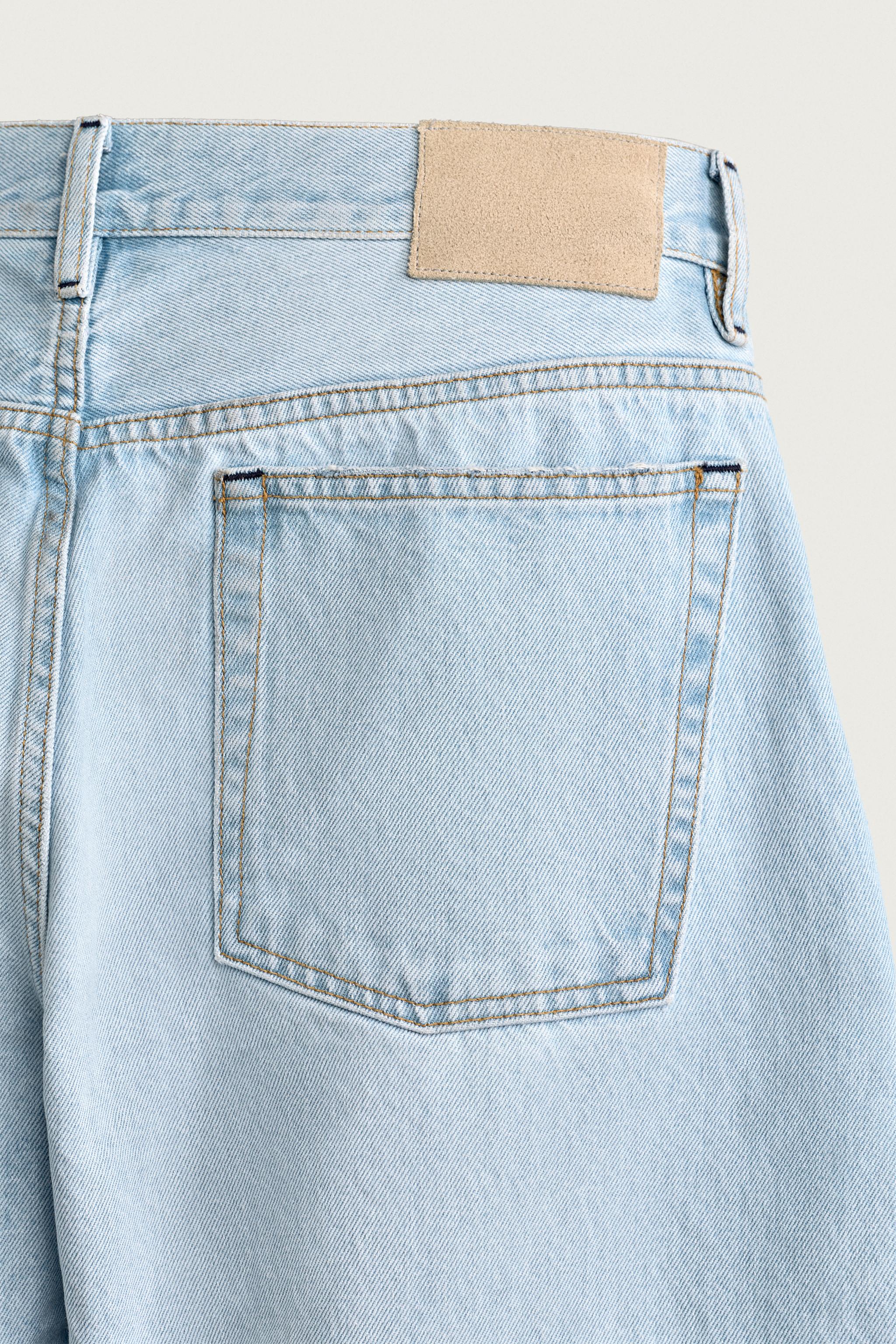 Мужские джинсы Zara RIPPED BARREL FIT JEANS — фото 9