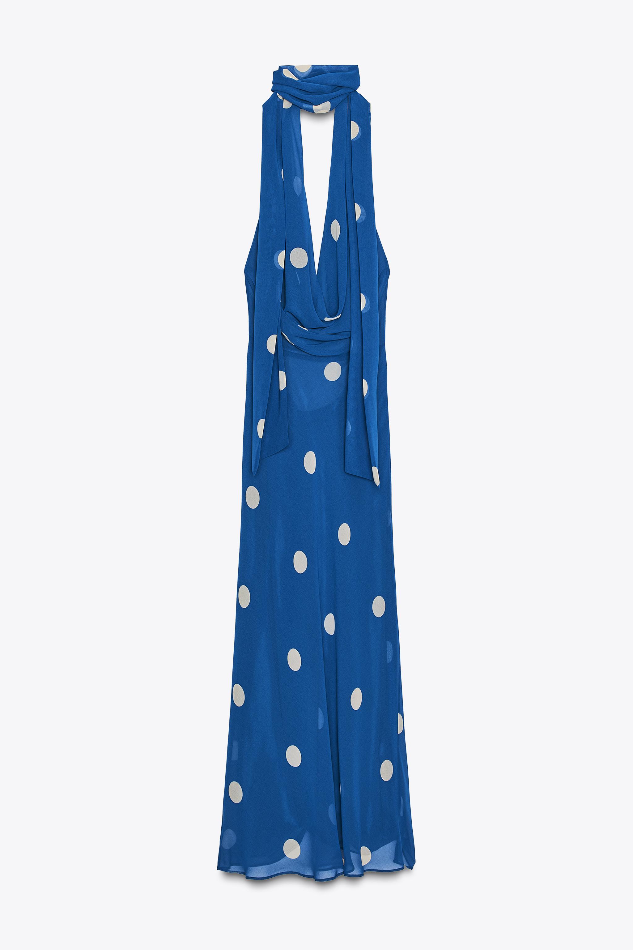 ROBE MI-LONGUE IMPRIMÉE À POIS