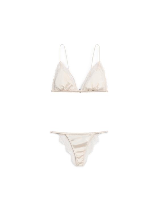 Silk and lace triangle bralette from Zara - $90