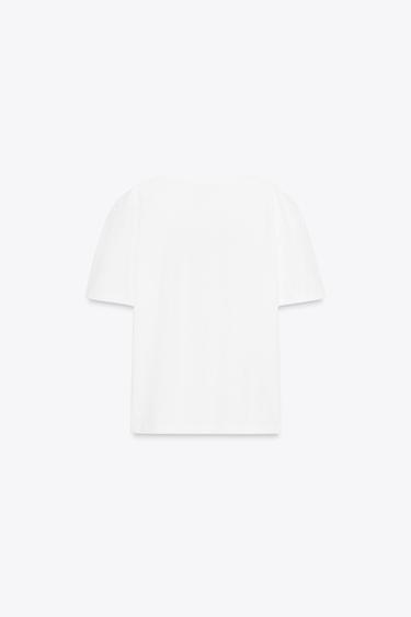 EMBROIDERED SLOGAN T-SHIRT - white by Zara - Image 4