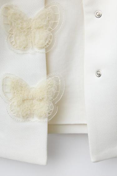 CHAQUETA MARIPOSAS TUL - Blanco roto de Zara