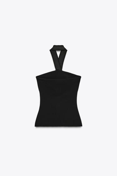TOP HALTER STRETCH CONTOURING - Noir de Zara - Image 6