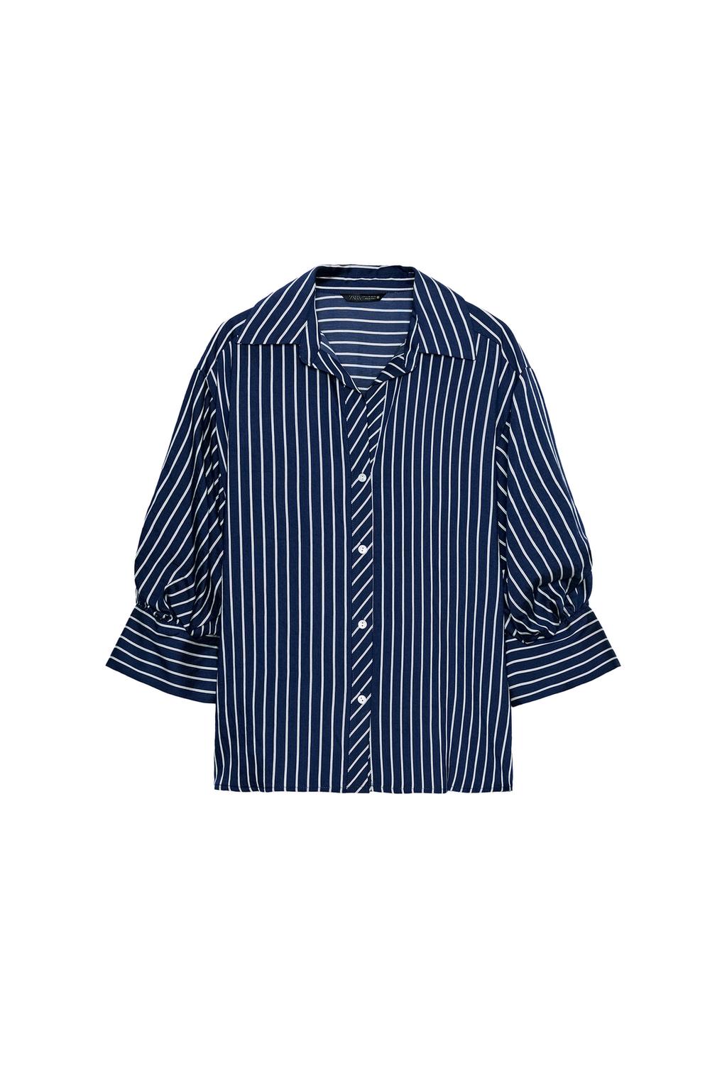 STRIPED BALLOON SLEEVE SHIRT - image 3