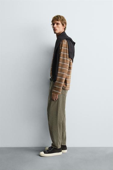 CARROT FIT CORDUROY TROUSERS - Light khaki by Zara - Image 3