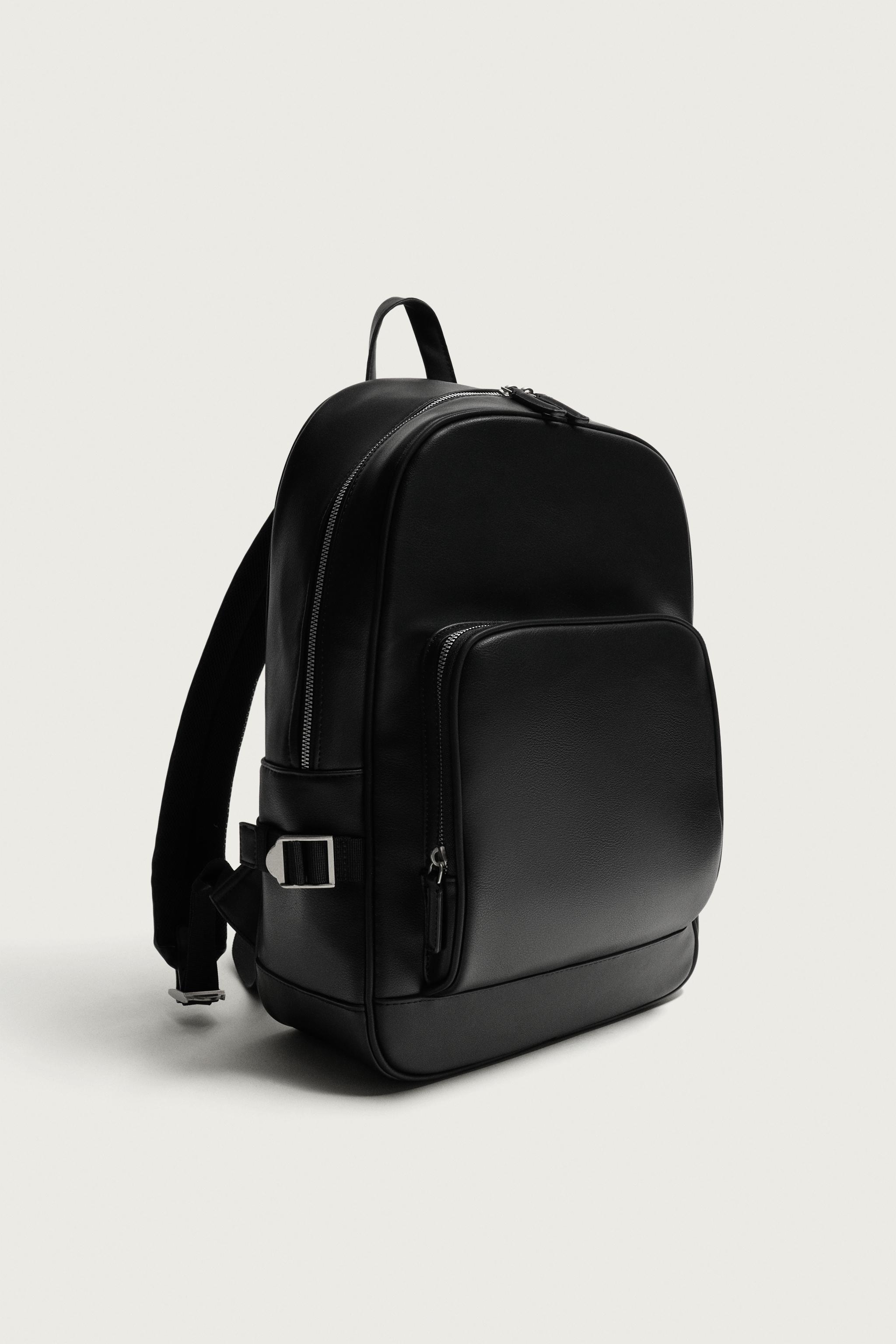 BUCKLED BACKPACK — Black
