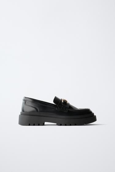 BUCKLE DETAIL LOAFERS - Black by Zara