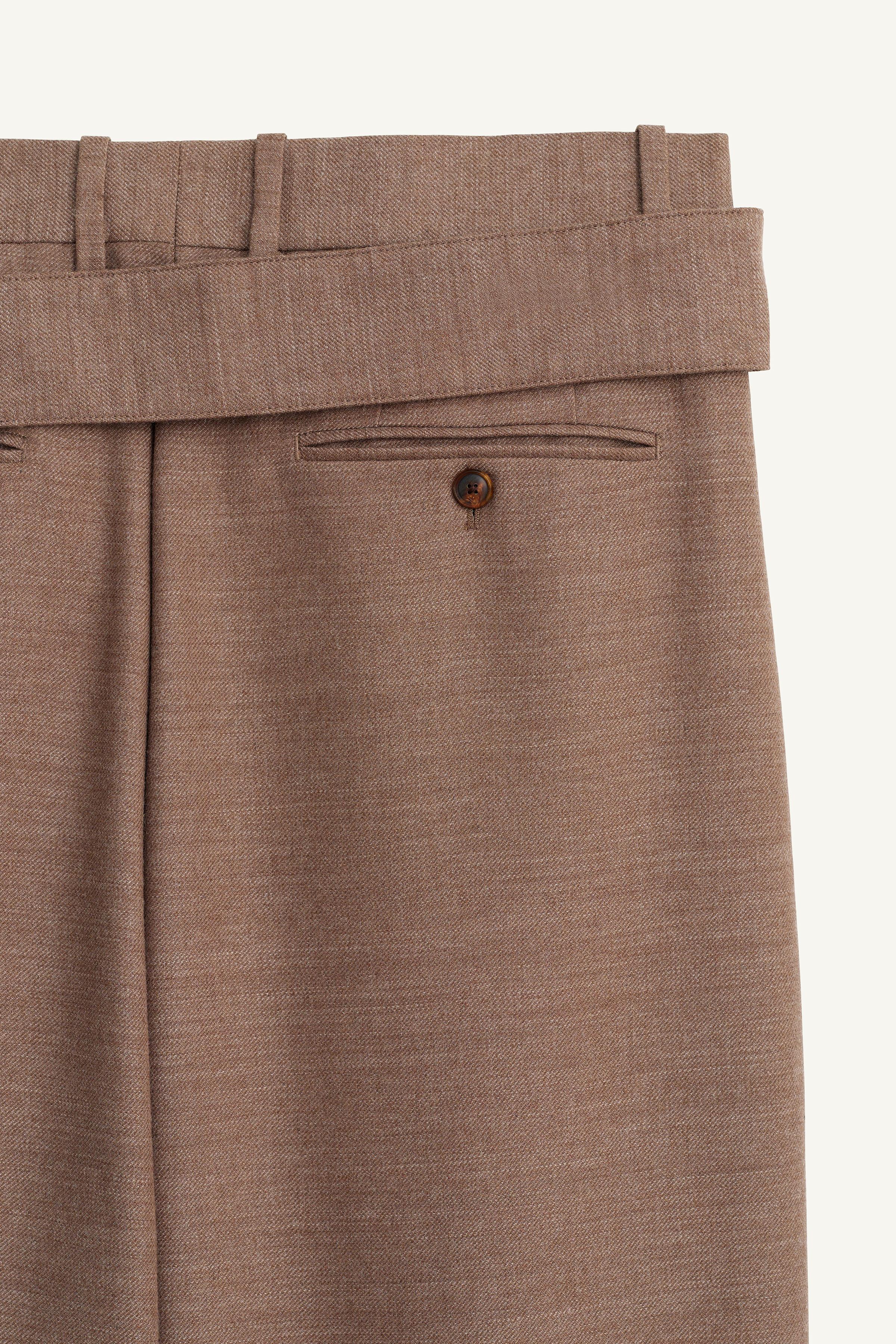 LIMITED EDITION WIDE FIT BELTED PANTS - Brown / Taupe | ZARA