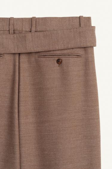 PANTALON WIDE FIT CEINTURE ÉDITION LIMITÉE - Marron / Taupe de Zara - Image 9