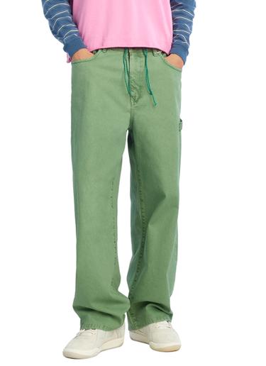 RELAXED FIT CARPENTER TROUSERS WITH POCKET - GREEN by Zara