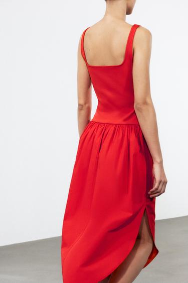 MIDI DRESS - Red by Zara - Image 4