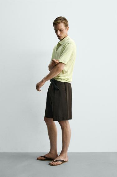 POLO EN MAILLE LÉGÈRE DE COTON - Turquoise doux de Zara - Image 3