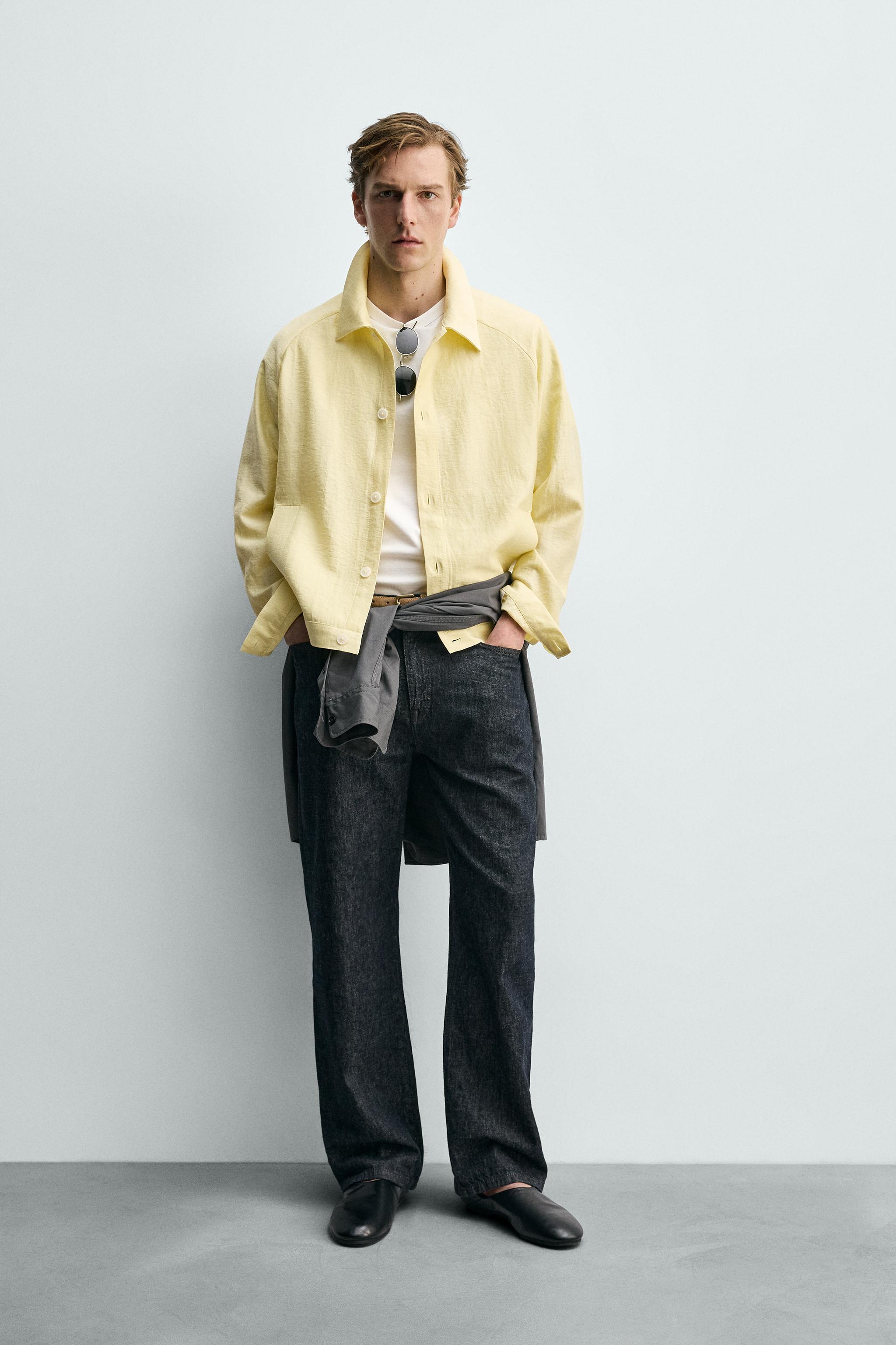 RELAXED FIT TECHNICAL OVERSHIRT - Light yellow | ZARA Canada