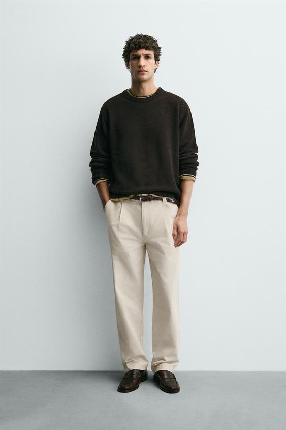 SOFT PLEATED PANTS - Crudo de Zara - Imagen 0