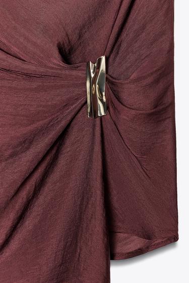 ASYMMETRIC HARDWARE TOP - Burgundy by Zara - Image 6
