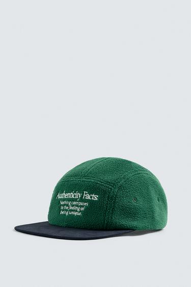CONTRAST EMBROIDERY CAP - Green by Zara