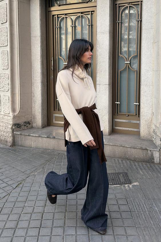 WASHED EFFECT INTERLOCK SWEATSHIRT