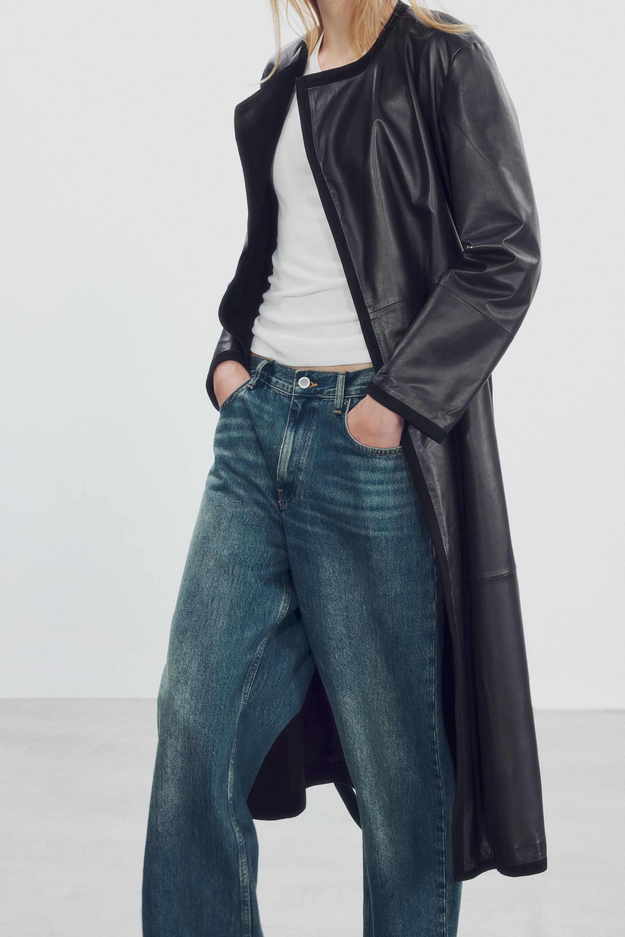 ZW COLLECTION 100% LEATHER COMBINED COAT