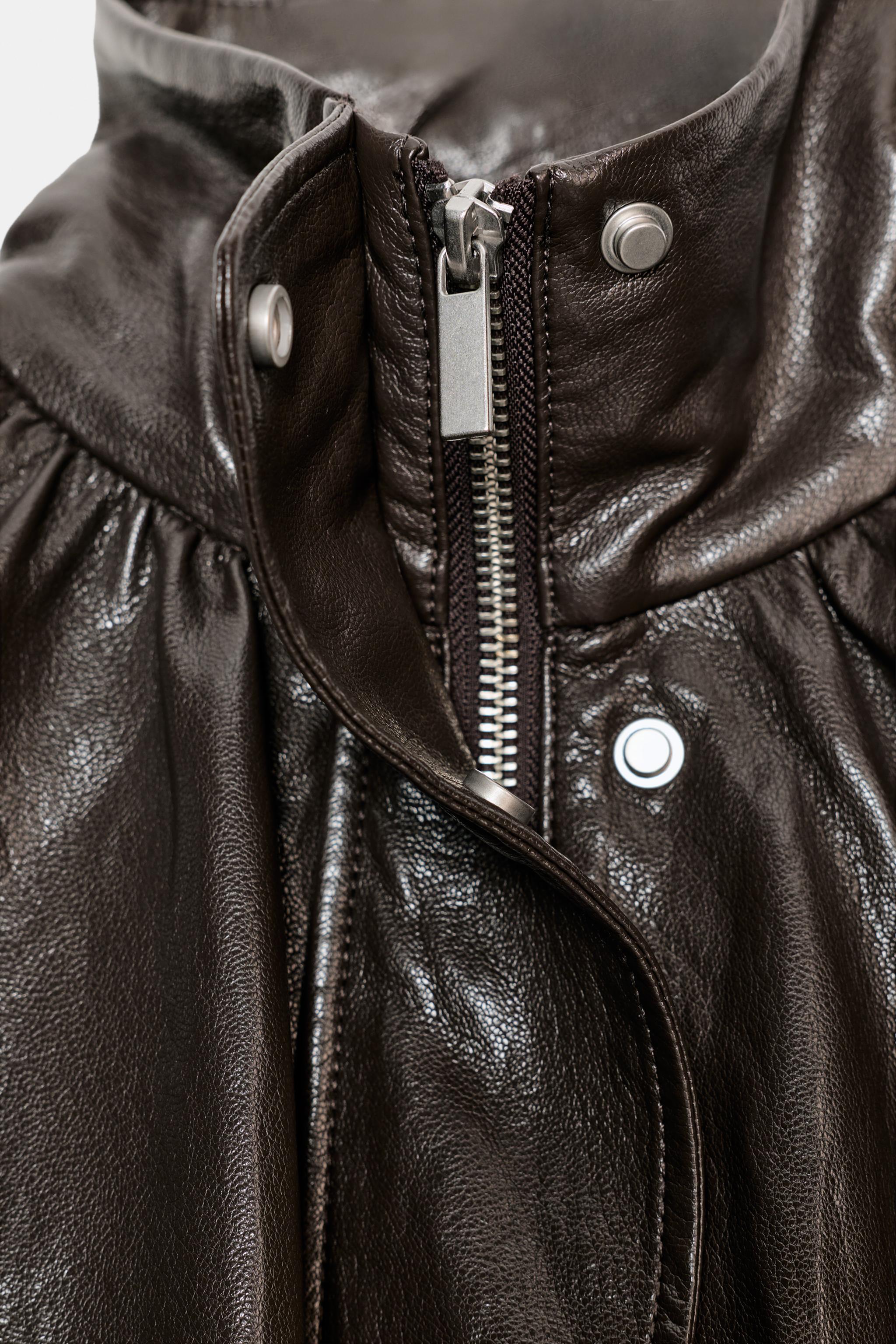 ZW COLLECTION FAUX LEATHER BOMBER JACKET