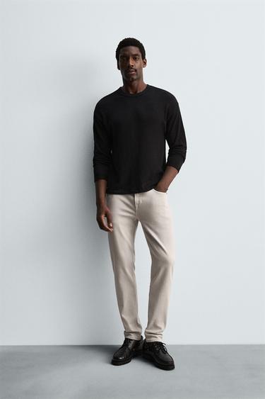 SLIM FIT JEANS - Ecru by Zara