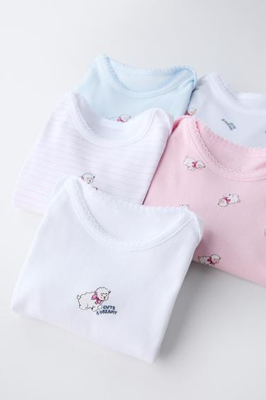 5-PACK OF SHEEP PRINT BODYSUITS - Pink by Zara - Image 4