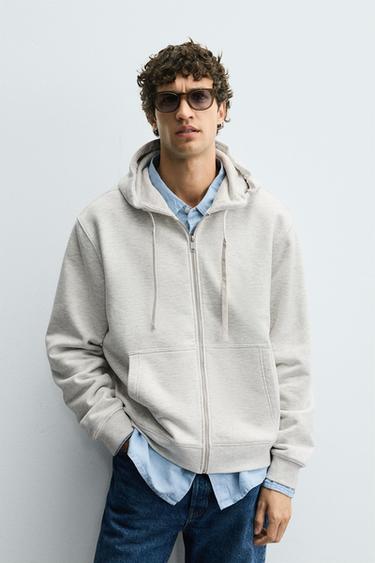 ZIP-UP HOODIE - Grey marl by Zara