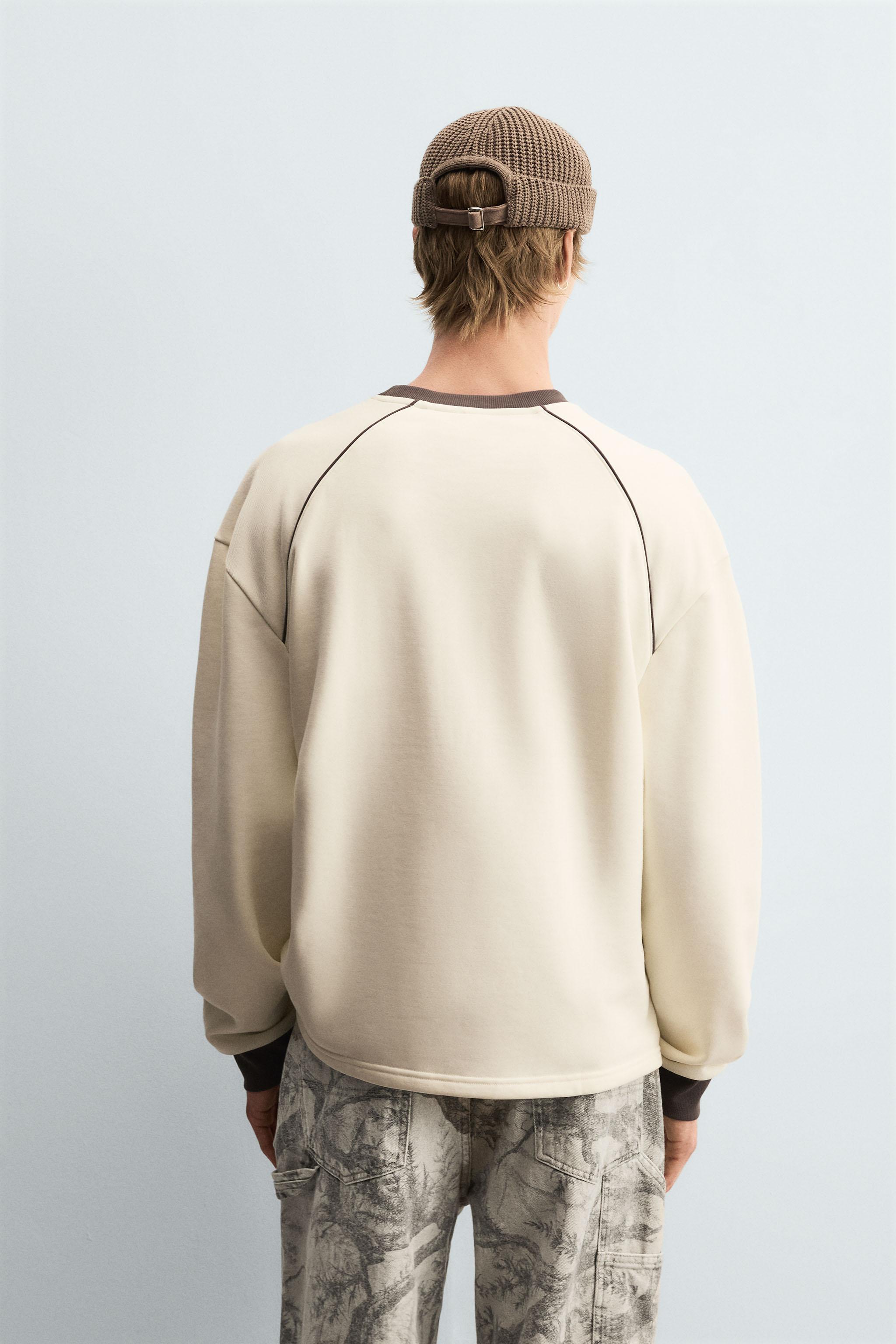 SWEATSHIRT WITH PRINTED SLOGAN - Oyster-white | ZARA South