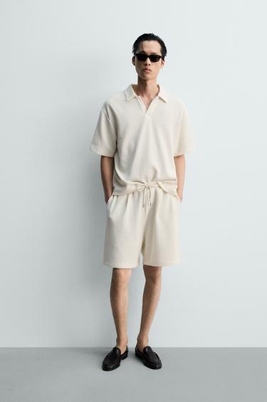 RELAXED FIT OTTOMAN POLO SHIRT - Oyster-white by Zara