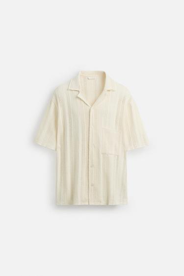 OPEN TEXTURED SHIRT - Ecru by Zara