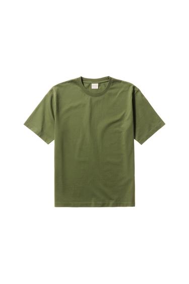HEAVY WEIGHT SHORT SLEEVE T-SHIRT - Olive green by Zara