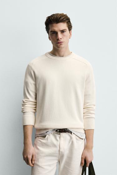 STRUCTURED COTTON JUMPER - Oyster-white by Zara