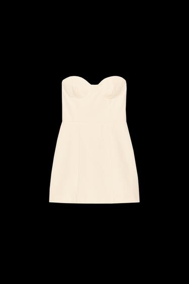 VESTIDO CORTO PALABRA DE HONOR - Amarillo claro de Zara - Imagen 0