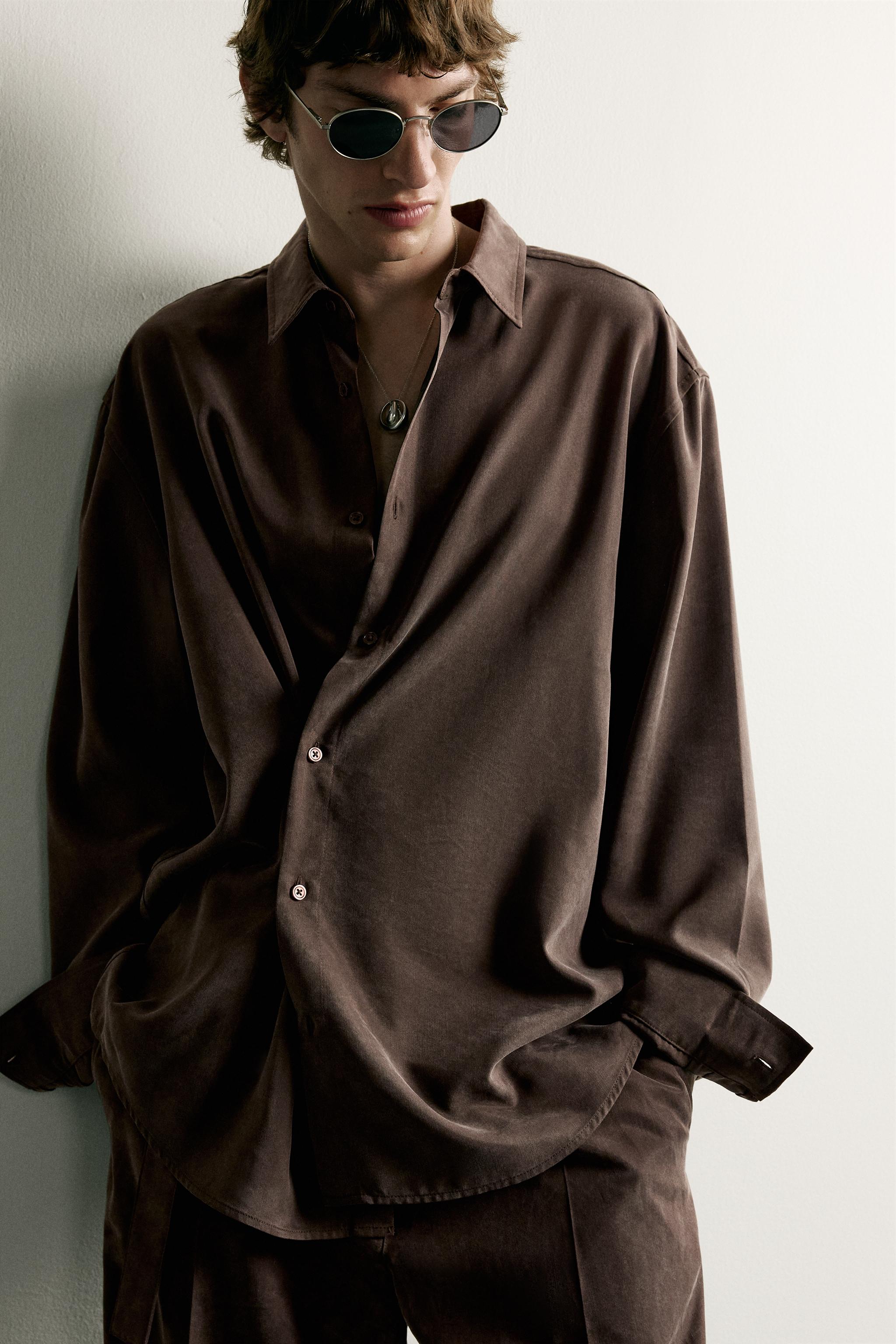 Мужские рубашки Zara Fluid Wrap Shirt — фото 5