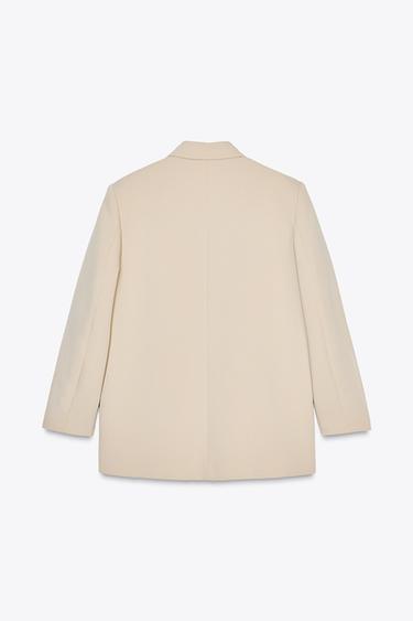 VESTE À BOUTONNAGE CROISÉ OVERSIZE - Sable de Zara - Image 4