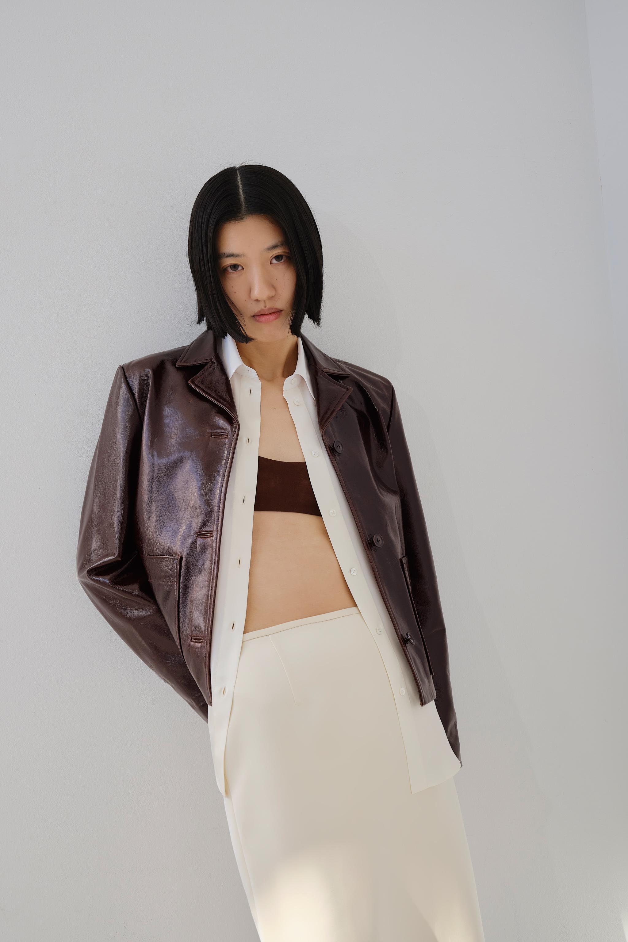 ZARA リアル レザージャケット　ダークブラウン ZARA リアルレザージャケット（牛革） ダークブラウン