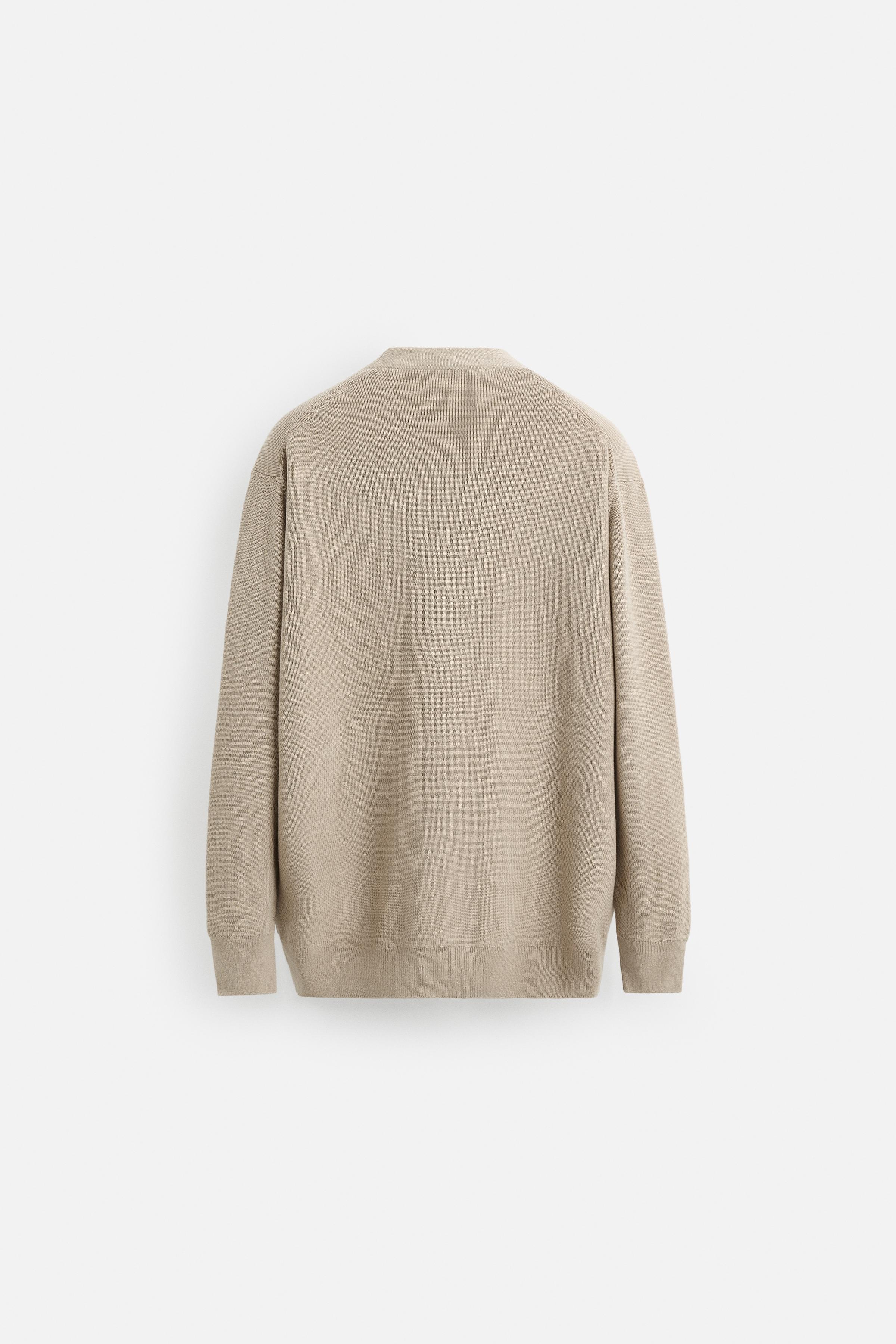 コットンブレンドカーディガン - ベージュ | ZARA Japan / 日本