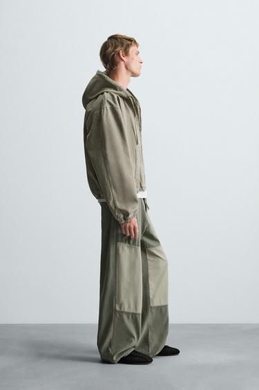 WASHED HOODED JACKET - Khaki by Zara - Image 3