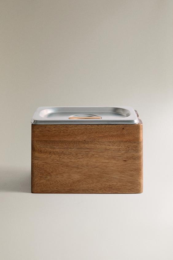STEEL WOODEN ICE CREAM CONTAINER - Brown by Zara - Image 0