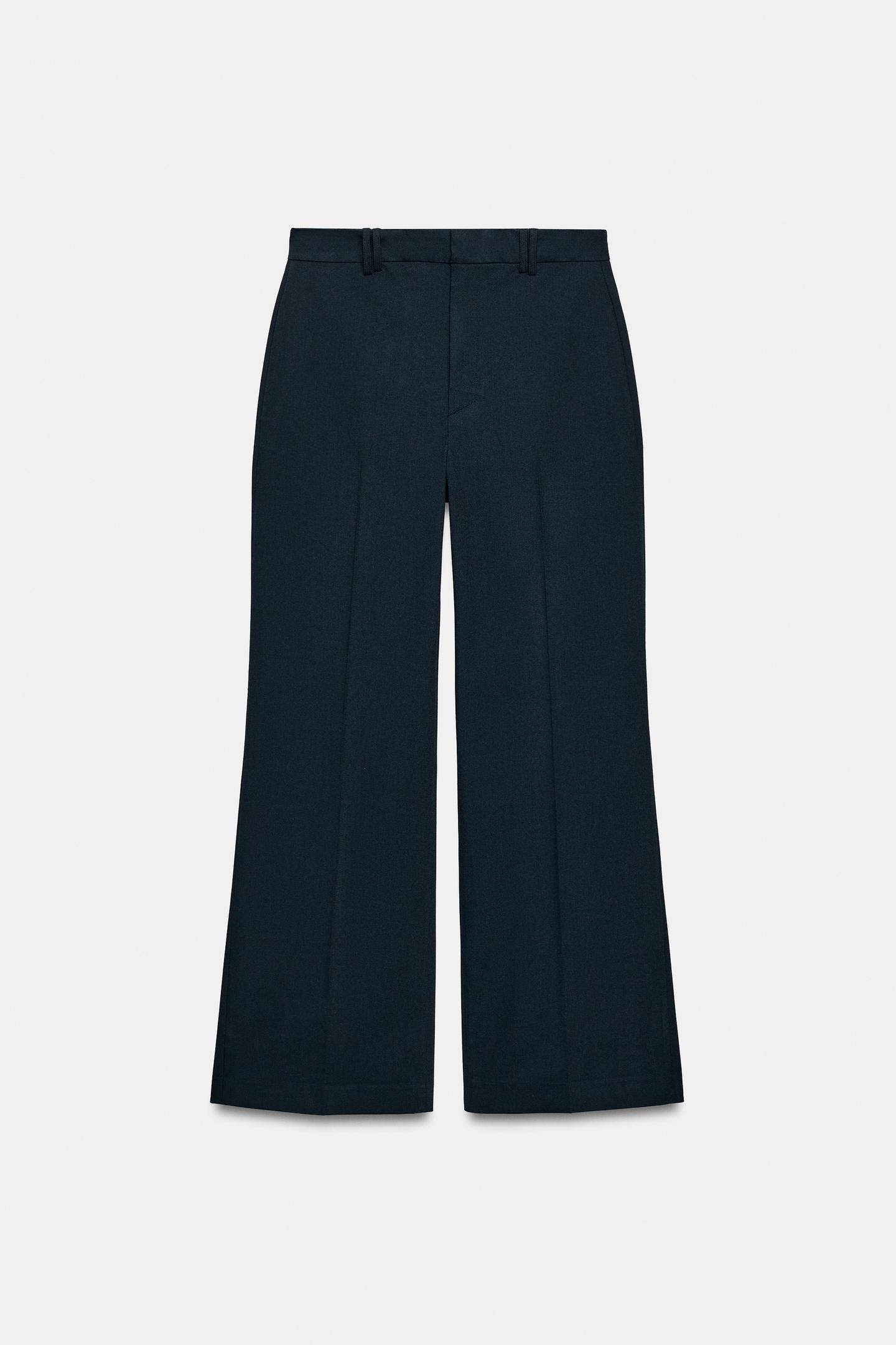Женские брюки Zara ZW Collection Pressed-Crease, цвет: Тёмный тёмно-синий — фото 5