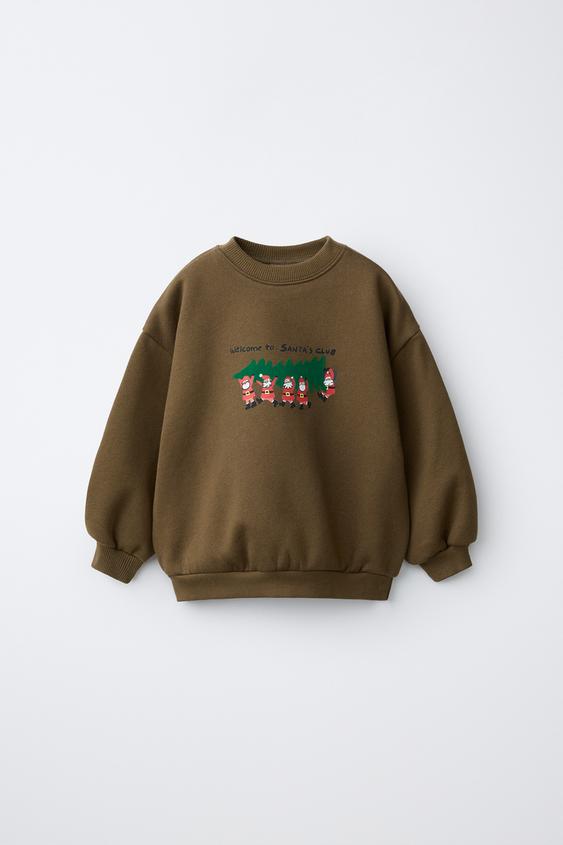 DESSUAORA ESTAMPAT PARE NOEL FLOCK - Marró / Verd de Zara - Imatge 0