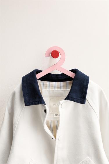 ZARA TIMELESS - CONTRAST COLLAR CANVAS JACKET - White by Zara - Image 2