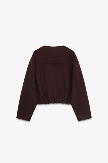 SOFT JACKET WITH GOLD BUTTONS - Burgundy by Zara - Image 8